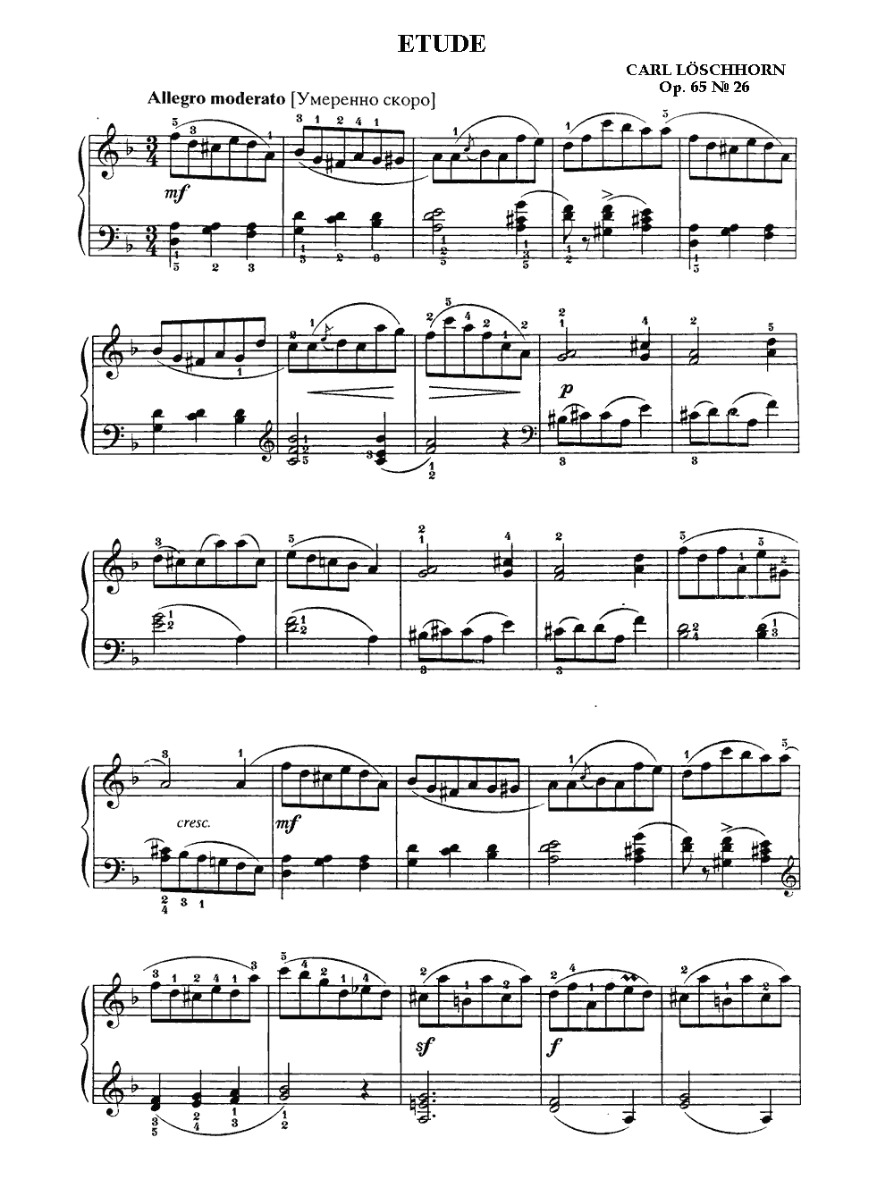 ETUDE Op. 65 No. 26 (Carl Löschhorn)