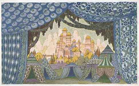 Naina’s castle. Stage design for the opera Ruslan and Lyudmila by M. Glinka, 1900. Artist: Ivan Bilibin