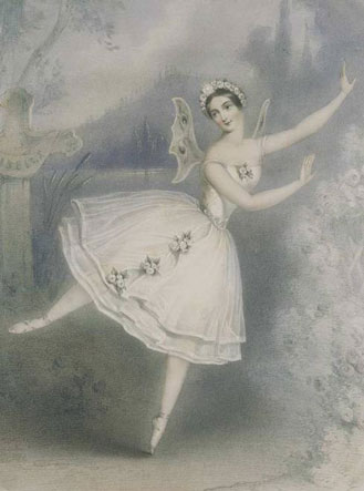 Ballerina Carlotta Grisi in the tite role of Adam’s Giselle, Paris, 1841