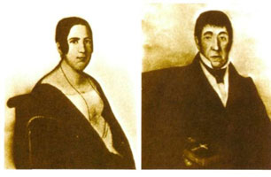 Borodin’s parents. Avdotya Konstantinovna Antonova and Luka Stepanovich Gedianov. Photos from lost portraits by Andrey Denyer, 1840.
