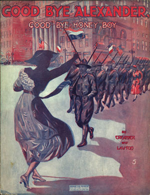 Sheet music cover for a patriotic Creamer and Layton song, 1918