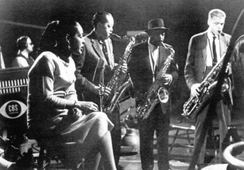 Lester Willis Young with Billie Holiday, Coleman Hawkins and Gerry Mulligan
